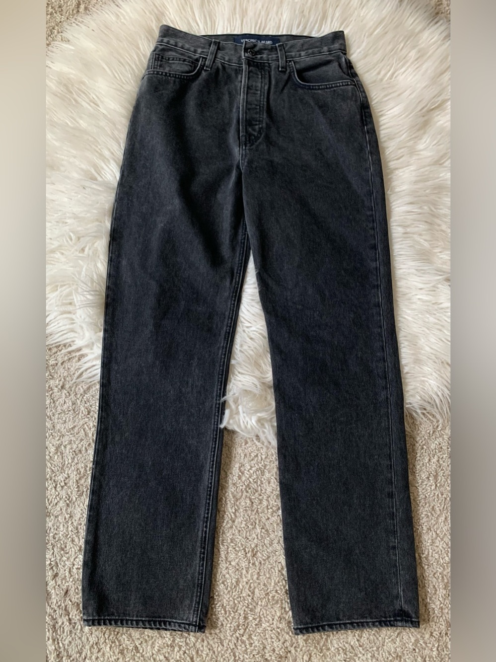Veronica Beard Straight Leg Jeans - Washed Black